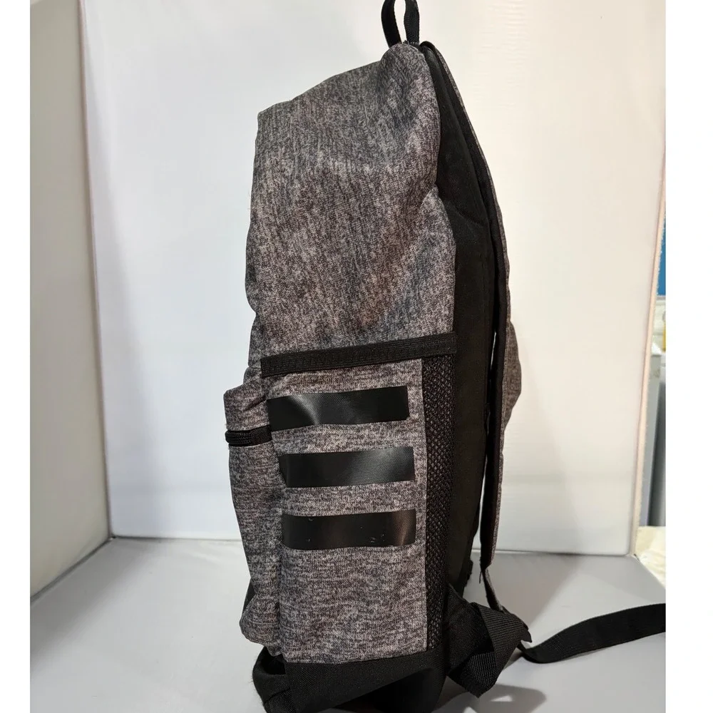 Adidas Grey Heathered 3-Stripe Backpack‎ Mens School Gym Bag